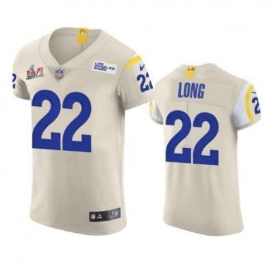 Los Angeles Rams #22 David Long Super Bowl LVI Patch Nike Vapor Elite Player NFL Jersey - Bone