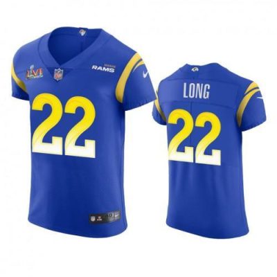 Los Angeles Rams #22 David Long Super Bowl LVI Patch Nike Vapor Elite Player NFL Jersey - Royal
