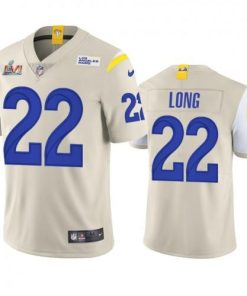 Los Angeles Rams #22 David Long Super Bowl LVI Patch Nike Vapor Limited NFL Jersey - Bone