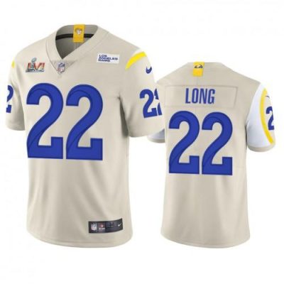Los Angeles Rams #22 David Long Super Bowl LVI Patch Nike Vapor Limited NFL Jersey - Bone