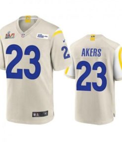 Los Angeles Rams #23 Cam Akers Super Bowl LVI Patch Nike Game NFL Jersey - Bone