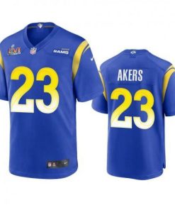 Los Angeles Rams #23 Cam Akers Super Bowl LVI Patch Nike Game NFL Jersey - Royal