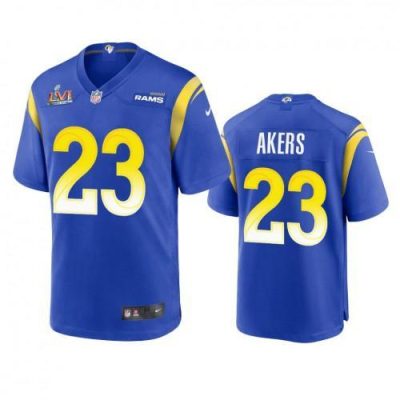 Los Angeles Rams #23 Cam Akers Super Bowl LVI Patch Nike Game NFL Jersey - Royal