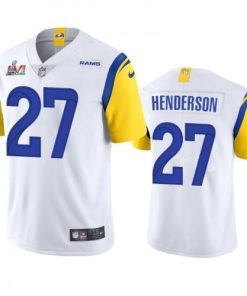 Los Angeles Rams #27 Arrell Henderson Super Bowl LVI Patch Nike Alternate Vapor Limited NFL Jersey - White
