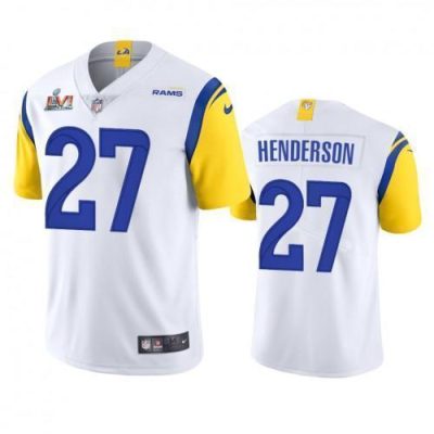 Los Angeles Rams #27 Arrell Henderson Super Bowl LVI Patch Nike Alternate Vapor Limited NFL Jersey - White