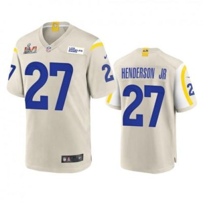 Los Angeles Rams #27 Darrell Henderson Super Bowl LVI Patch Nike Game NFL Jersey - Bone