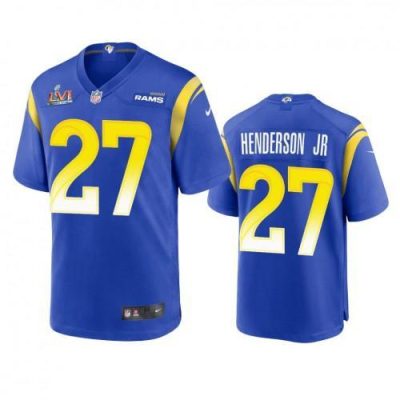 Los Angeles Rams #27 Darrell Henderson Super Bowl LVI Patch Nike Game NFL Jersey - Royal