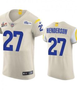 Los Angeles Rams #27 Darrell Henderson Super Bowl LVI Patch Nike Vapor Elite Player NFL Jersey - Bone