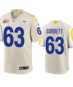 Los Angeles Rams #63 Austin Corbett Super Bowl LVI Patch Nike Game NFL Jersey - Bone