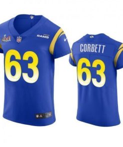 Los Angeles Rams #63 Austin Corbett Super Bowl LVI Patch Nike Vapor Elite Player NFL Jersey - Royal