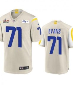 Los Angeles Rams #71 Bobby Evans Super Bowl LVI Patch Nike Game NFL Jersey - Bone