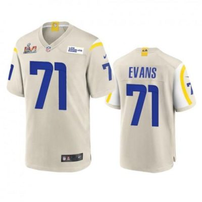 Los Angeles Rams #71 Bobby Evans Super Bowl LVI Patch Nike Game NFL Jersey - Bone