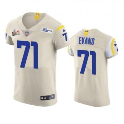 Los Angeles Rams #71 Bobby Evans Super Bowl LVI Patch Nike Vapor Elite Player NFL Jersey - Bone