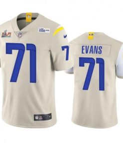 Los Angeles Rams #71 Bobby Evans Super Bowl LVI Patch Nike Vapor Limited NFL Jersey - Bone