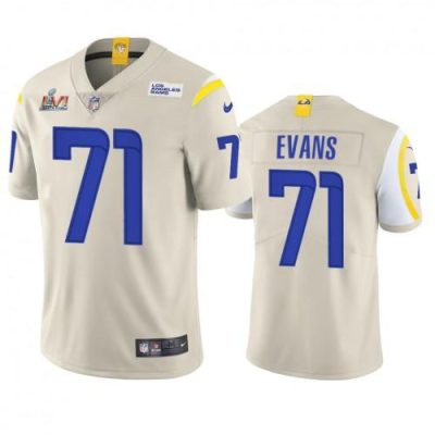 Los Angeles Rams #71 Bobby Evans Super Bowl LVI Patch Nike Vapor Limited NFL Jersey - Bone