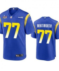 Los Angeles Rams #77 Andrew Whitworth Super Bowl LVI Patch Nike Game NFL Jersey - Royal