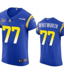 Los Angeles Rams #77 Andrew Whitworth Super Bowl LVI Patch Nike Vapor Elite Player NFL Jersey - Royal
