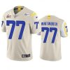 Los Angeles Rams #77 Andrew Whitworth Super Bowl LVI Patch Nike Vapor Limited NFL Jersey - Bone