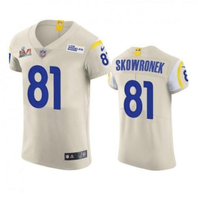 Los Angeles Rams #81 Ben Skowronek Super Bowl LVI Patch Nike Vapor Elite Player NFL Jersey - Bone