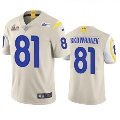 Los Angeles Rams #81 Ben Skowronek Super Bowl LVI Patch Nike Vapor Limited NFL Jersey - Bone
