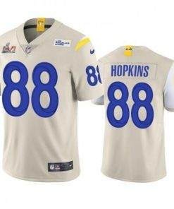 Los Angeles Rams #88 Brycen Hopkins Super Bowl LVI Patch Nike Vapor Limited NFL Jersey - Bone