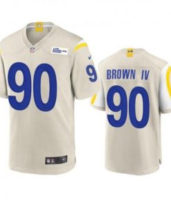 Los Angeles Rams #90 Earnest Brown IV Nike Game NFL Jersey - Bone