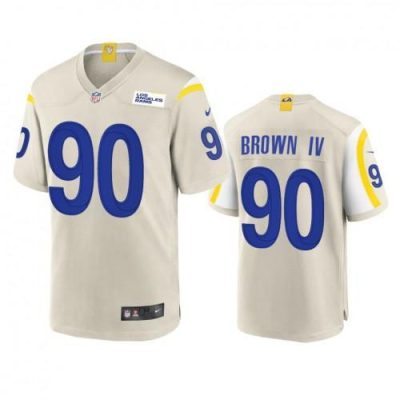 Los Angeles Rams #90 Earnest Brown IV Nike Game NFL Jersey - Bone