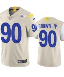 Los Angeles Rams #90 Earnest Brown IV Nike Vapor Limited NFL Jersey - Bone