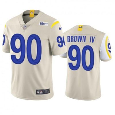 Los Angeles Rams #90 Earnest Brown IV Nike Vapor Limited NFL Jersey - Bone