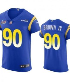 Los Angeles Rams #90 Earnest Brown IV Super Bowl LVI Patch Nike Vapor Elite Player NFL Jersey - Royal