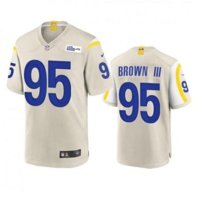 Los Angeles Rams #95 Bobby Brown III Nike Game NFL Jersey - Bone