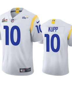 Los Angeles Rams #10 Cooper Kupp Super Bowl LVI Patch Nike 2021 Vapor Limited NFL Jersey - White