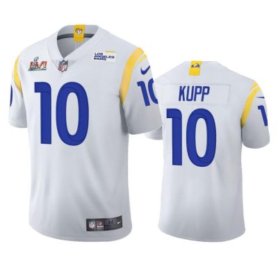 Los Angeles Rams #10 Cooper Kupp Super Bowl LVI Patch Nike Vapor Limited NFL Jersey - White