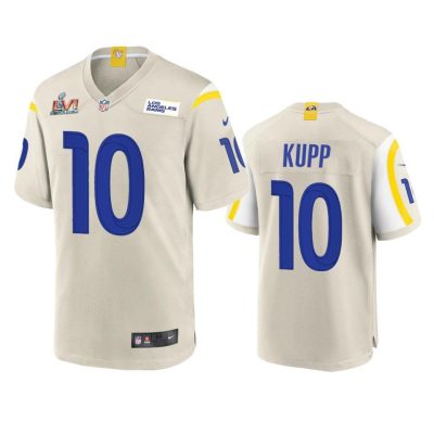 Los Angeles Rams #10 Cooper Kupp Super Bowl LVI Patch Nike Game NFL Jersey - Bone