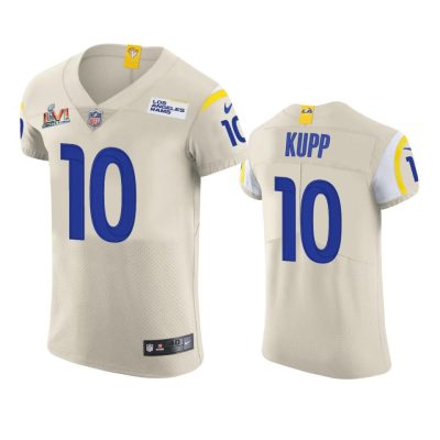 Los Angeles Rams #10 Cooper Kupp Super Bowl LVI Patch Nike Vapor Elite Player NFL Jersey - Bone