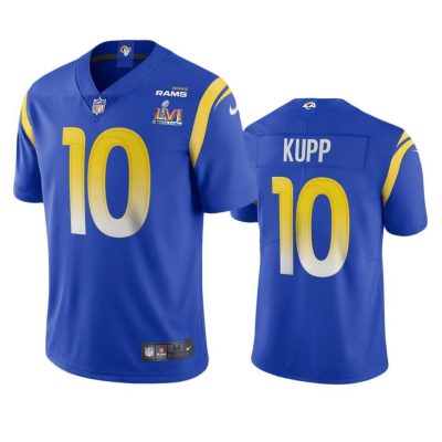 Los Angeles Rams #10 Cooper Kupp Super Bowl LVI Patch Nike Vapor Limited NFL Jersey - Royal