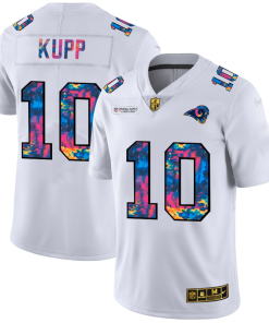 Los Angeles Rams #10 Cooper Kupp White Nike Multi-Color 2020 NFL Crucial Catch Limited NFL Jersey