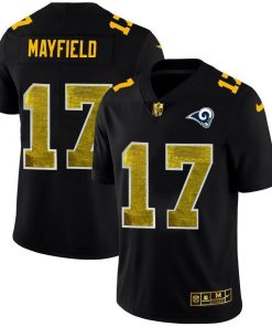 Los Angeles Rams #17 Baker Mayfield Black Nike Golden Sequin Vapor Limited NFL Jersey