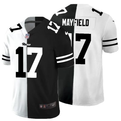 Los Angeles Rams #17 Baker Mayfield Black V White Peace Split Nike Vapor Untouchable Limited NFL Jersey