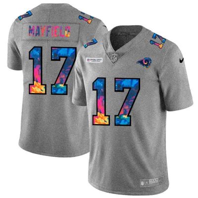 Los Angeles Rams #17 Baker Mayfield Nike Multi-Color 2020 NFL Crucial Catch NFL Jersey Greyheather