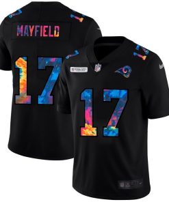 Los Angeles Rams #17 Baker Mayfield Nike Multi-Color Black 2020 NFL Crucial Catch Vapor Untouchable Limited Jersey