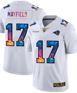 Los Angeles Rams #17 Baker Mayfield White Nike Multi-Color 2020 NFL Crucial Catch Limited NFL Jersey