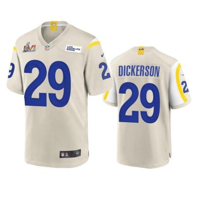 Los Angeles Rams #29 Eric Dickerson Super Bowl LVI Patch Nike Game NFL Jersey - Bone