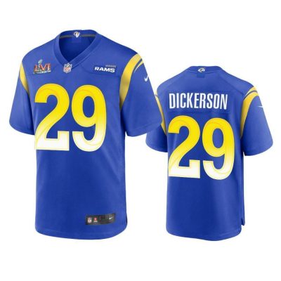 Los Angeles Rams #29 Eric Dickerson Super Bowl LVI Patch Nike Game NFL Jersey - Royal