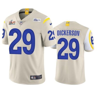Los Angeles Rams #29 Eric Dickerson Super Bowl LVI Patch Nike Vapor Limited NFL Jersey - Bone