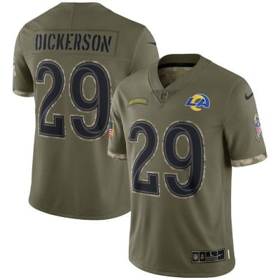 Los Angeles Rams #29 Eric Dickerson Nike 2022 Salute To Service Limited Jersey - Olive