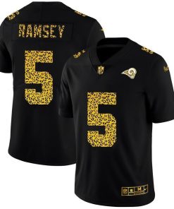 Los Angeles Rams #5 Jalen Ramsey Nike Leopard Print Fashion Vapor Limited NFL Jersey Black