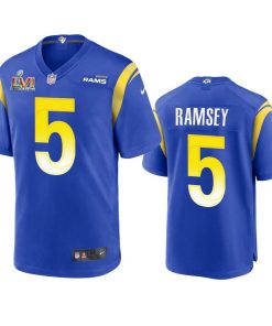 Los Angeles Rams #5 Jalen Ramsey Nike Super Bowl LVI Patch Game NFL Jersey - Royal