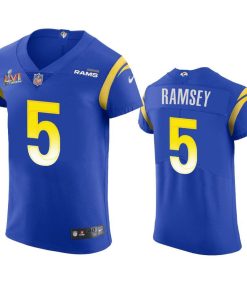 Los Angeles Rams #5 Jalen Ramsey Super Bowl LVI Patch Nike Vapor Elite Player NFL Jersey - Royal
