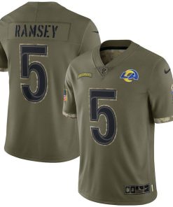Los Angeles Rams #5 Jalen Ramsey Nike 2022 Salute To Service Limited Jersey - Olive